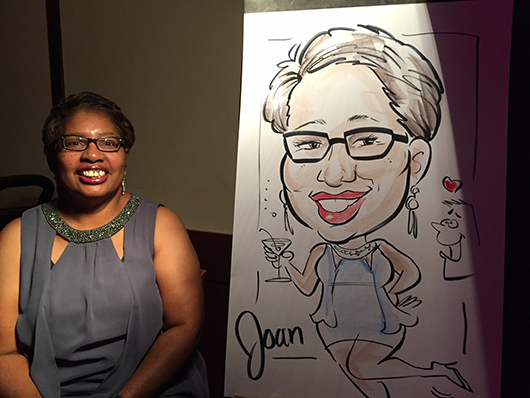 Live caricature at wedding in Bethesda