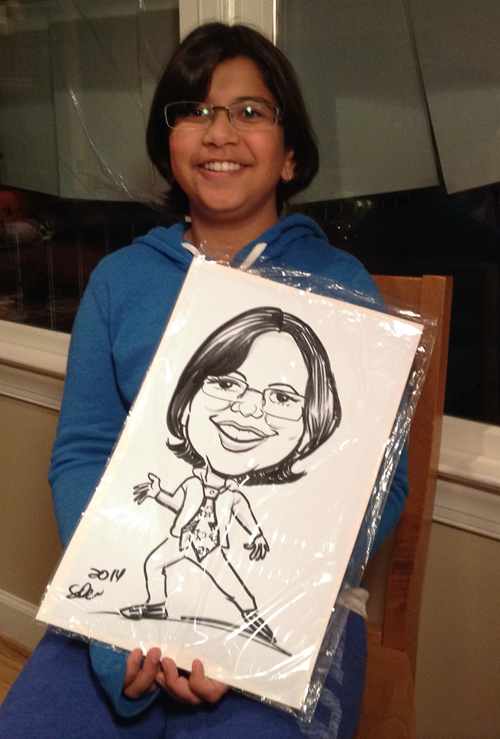 Caricature with tie