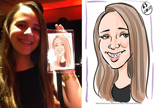Each caricature came with a badge holder and lanyard!