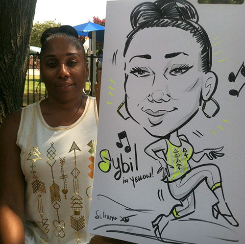 Yellow themed caricature