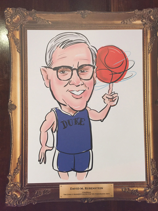 David Rubenstein Caricature Basketball Duke University