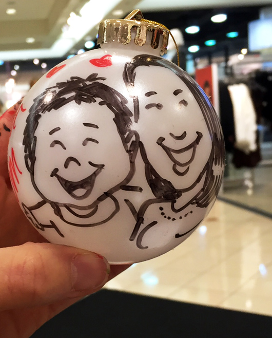 Quick caricature on ornament