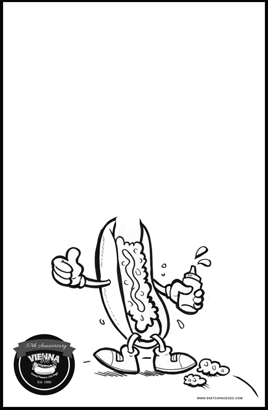 Sample of the hot dog preprinted paper.