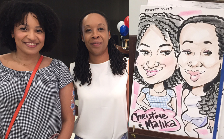 Full color caricatures using art stix at an event on July 4.