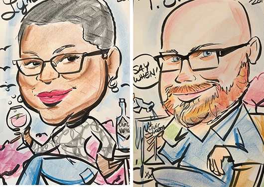 Full color caricatures with Prismacolors!
