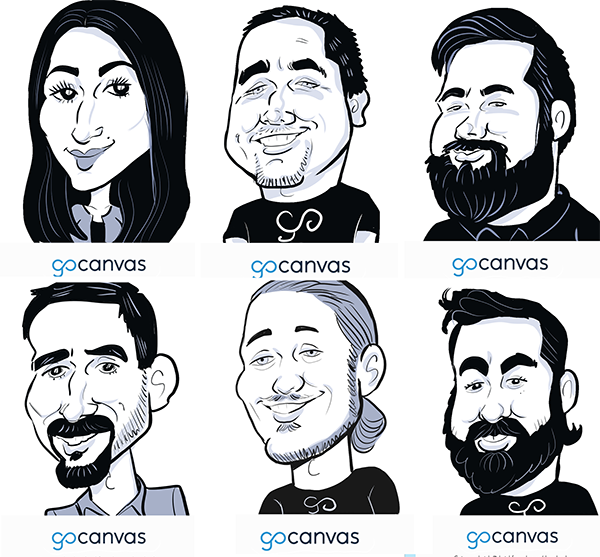 Live digital caricature in black and white only