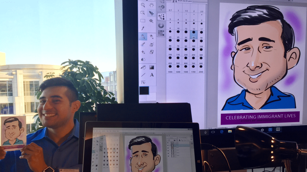 Live digital caricature on Surface tablet!